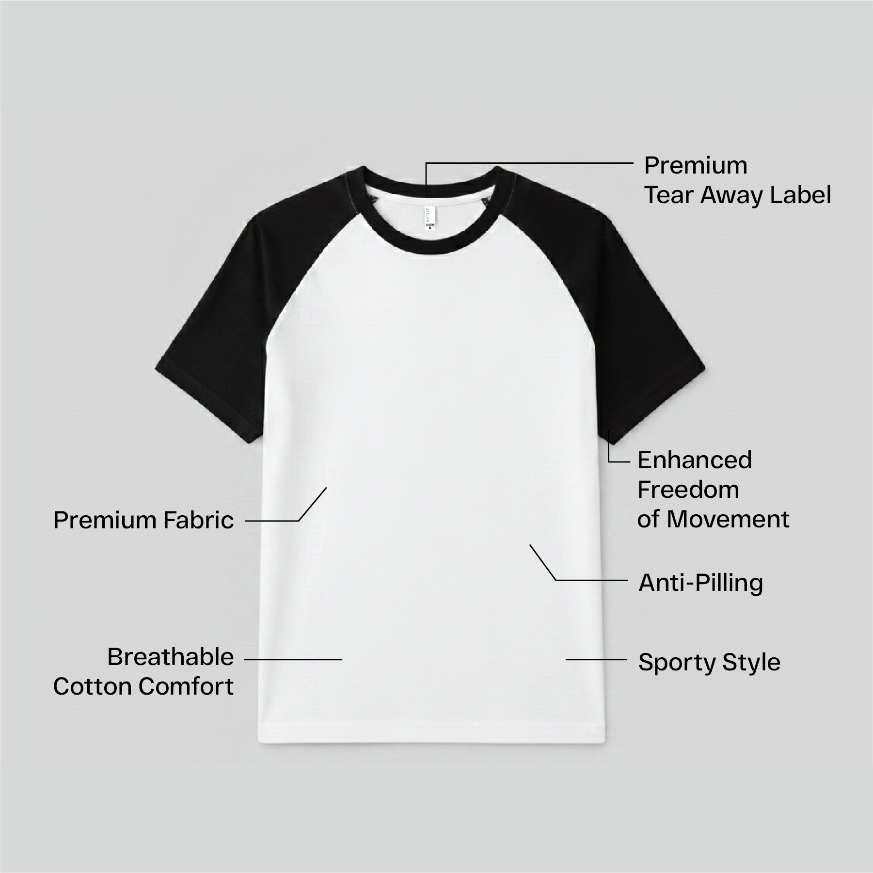 Men’s 100% Cotton Raglan Half Sleeve Top