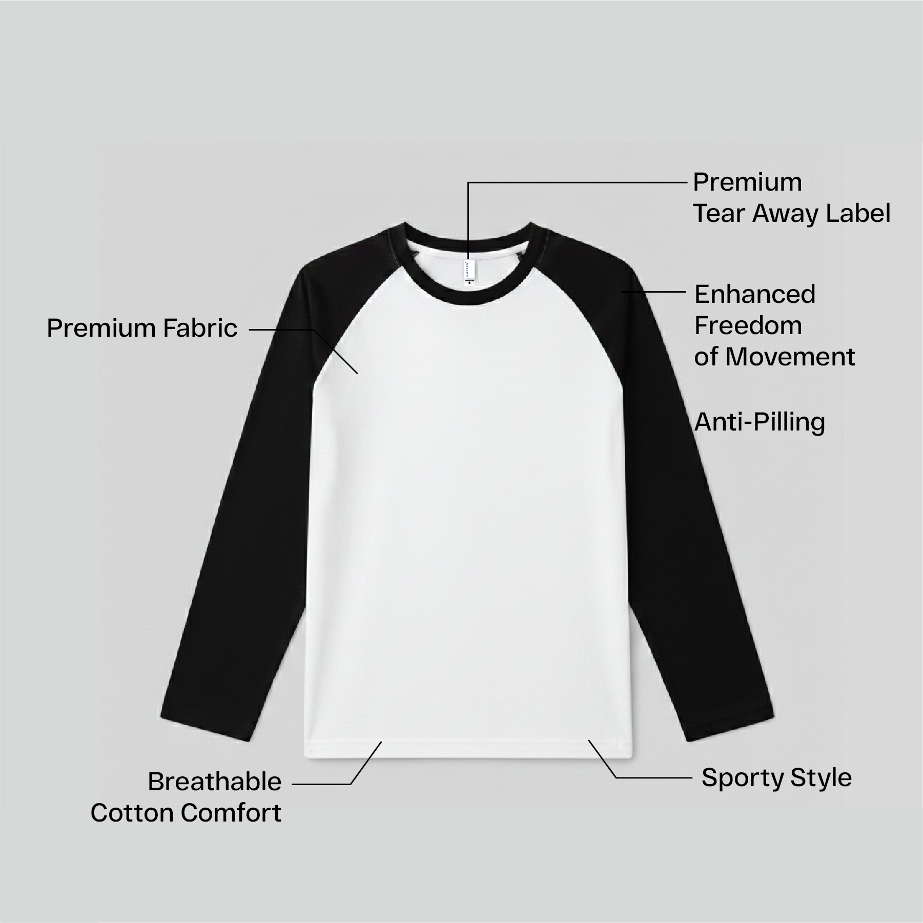 Raglan Fullsleeve Round  Neck T-shirt