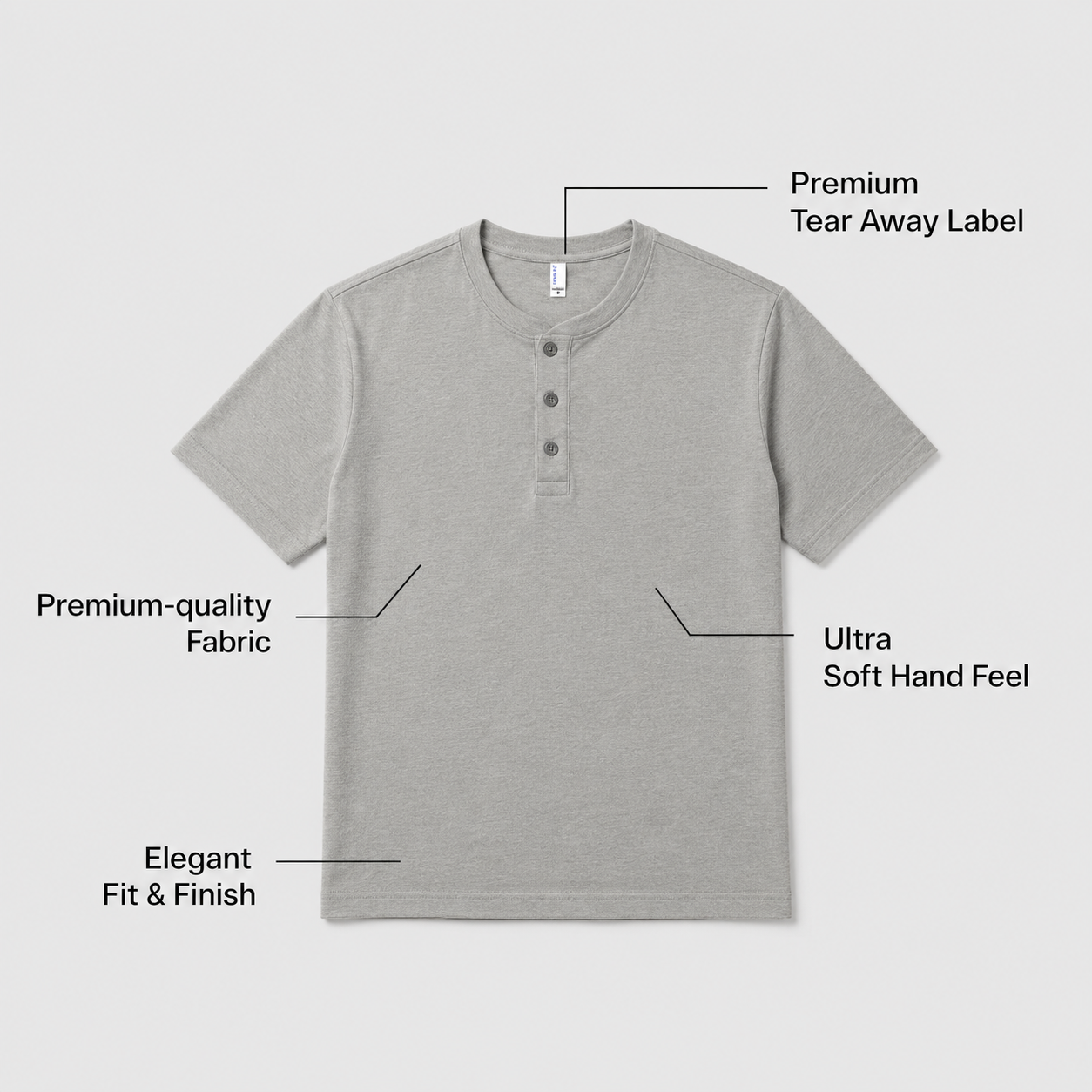 Premium Cotton Unisex Henley T-Shirt