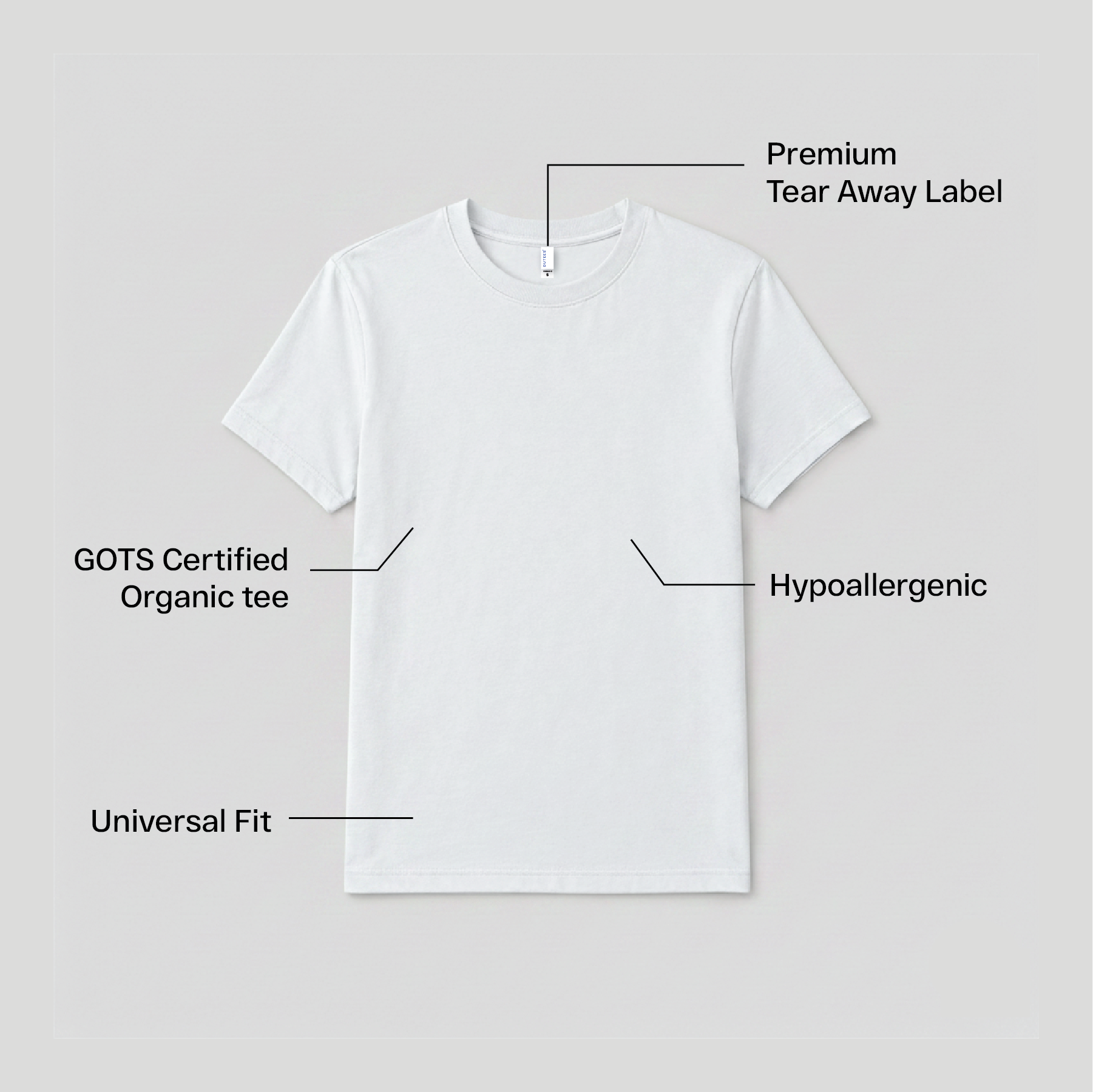 Premium 100% Organic Cotton Round Neck T-Shirt