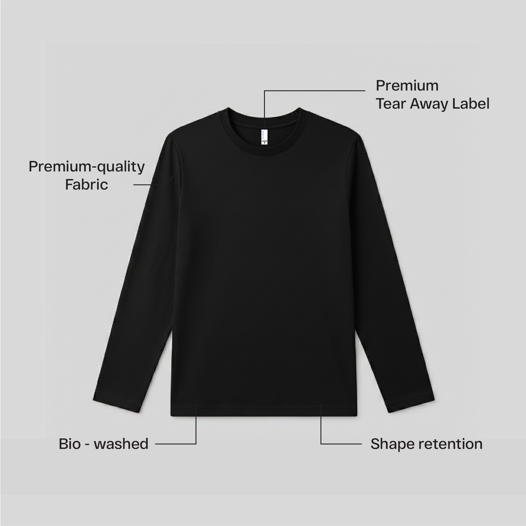100% Cotton Full Sleeve Tee – Platinum Range